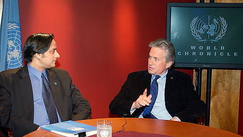 Shashi Tharoor in Conversation with Michael Douglas on UN's World Chronicle